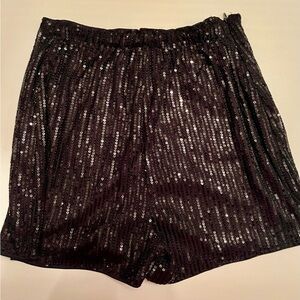 Black Sequin Women's Shorts